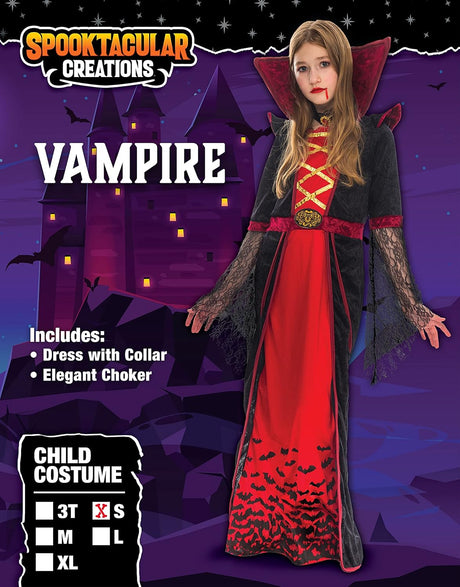 Disfraz de vampiro real para niñas gótico talla S