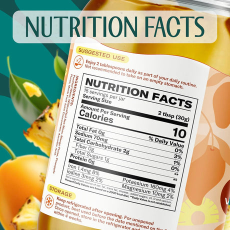 Gel de musgo marino TrueSeaMoss – Natural, fresco, con frutas y verduras – Pack 1