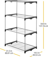 Estante metálico ajustable con 5 niveles y ruedas, modelo 6054-49