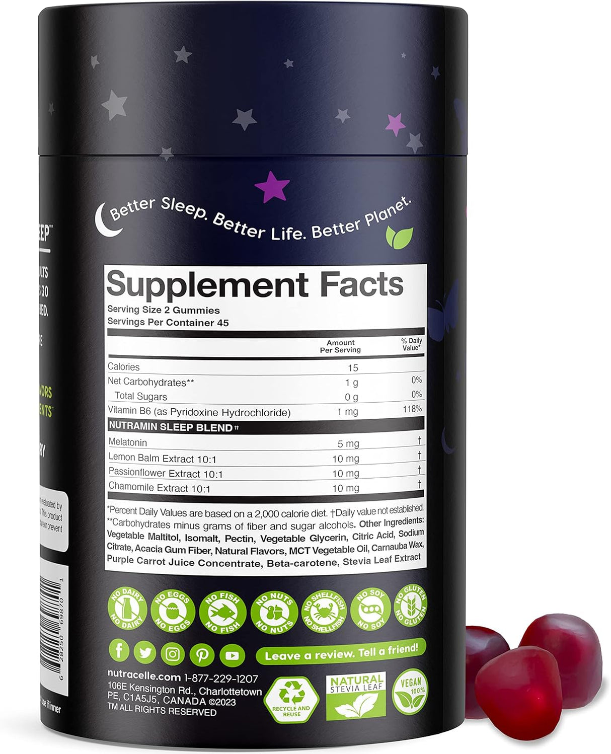 Gomitas Nutramin Sleepy Time: la melatonina natural vegana,
