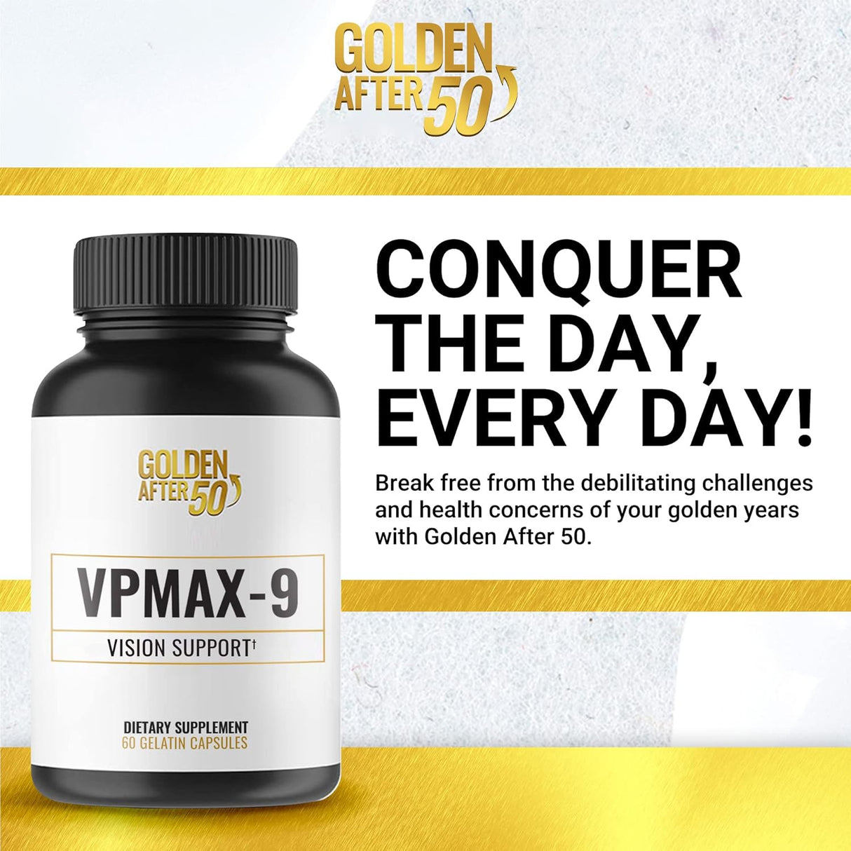 Suplemento de apoyo para la visión Golden After 50 VpMax-9