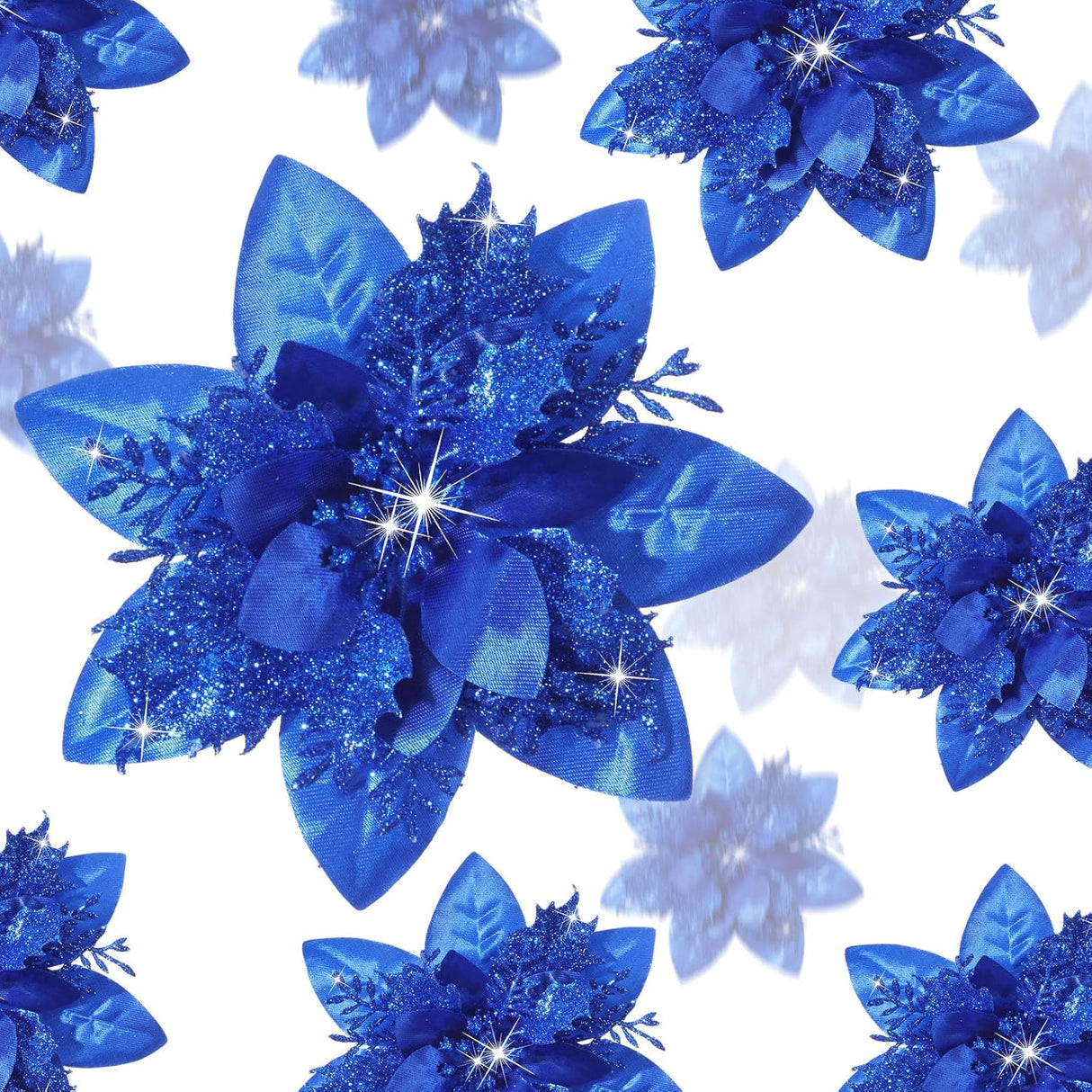 Flores Artificiales Poinsettia, Decoración Navidad, 36 Pcs