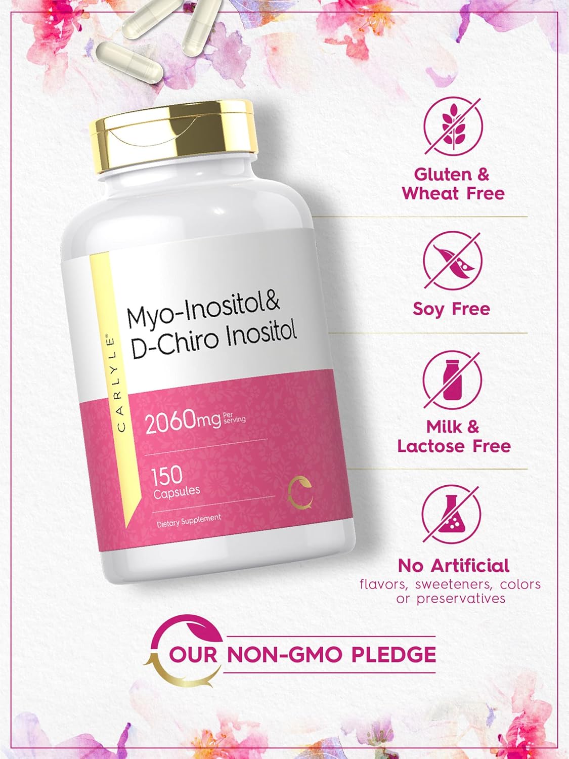 Suplemento Mio-inositol y D-Chiro Inositol 2060mg  150 cáp