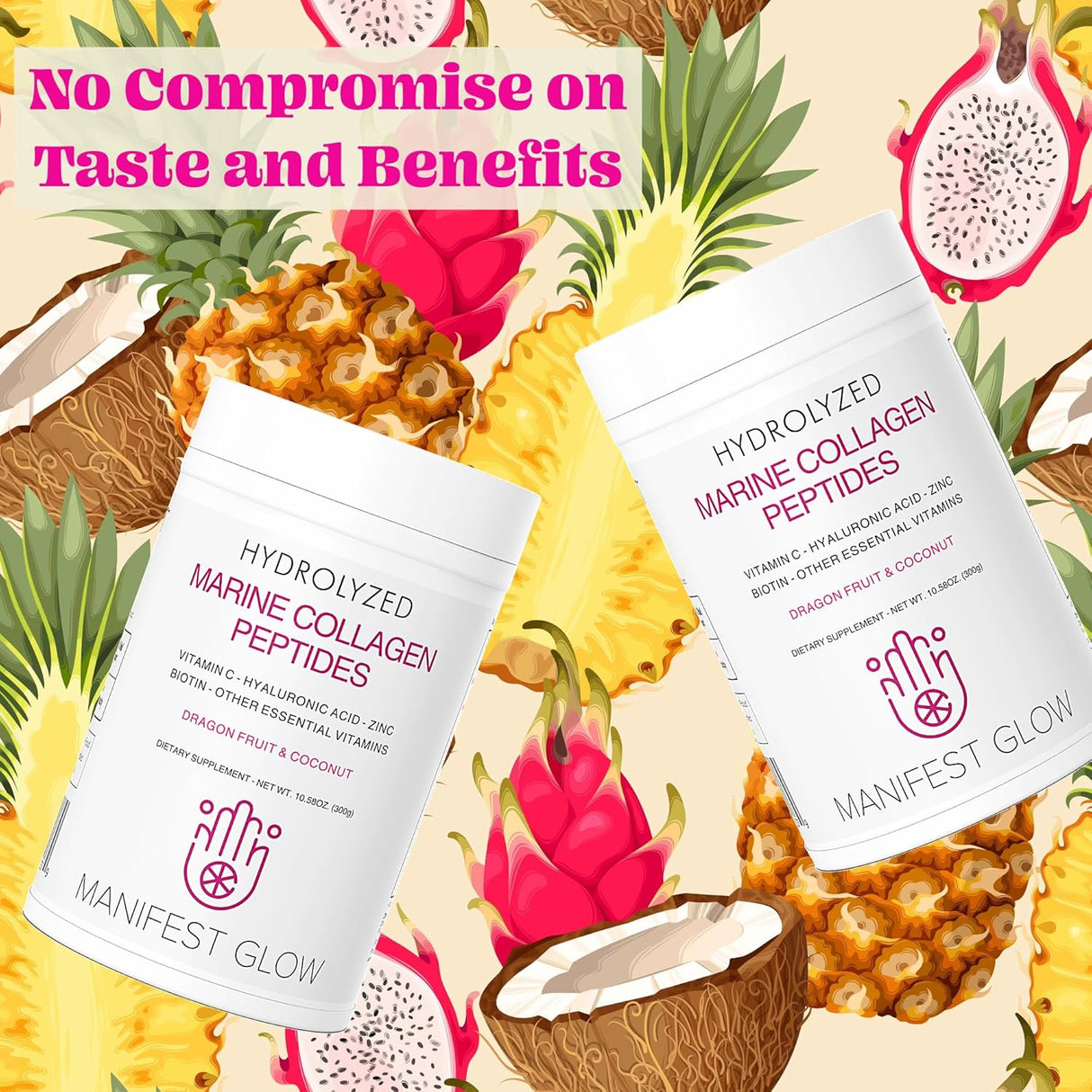 Suplemento Polvo de colágeno marino  Vitamina C zinc niacina