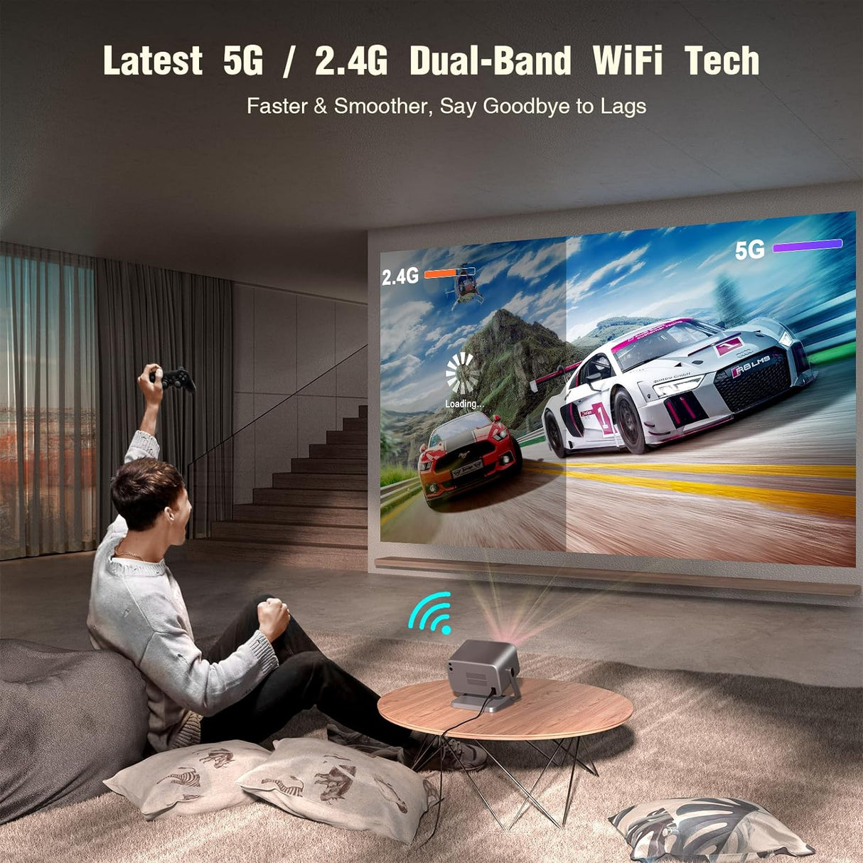 Proyector 4K VOPLLS con WiFi, Bluetooth y audio Dolby, modelo VOPLLS
