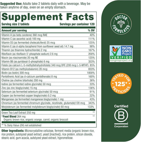 Suplemento Multivitamínico de 55+ para mujer vitamina D  B12