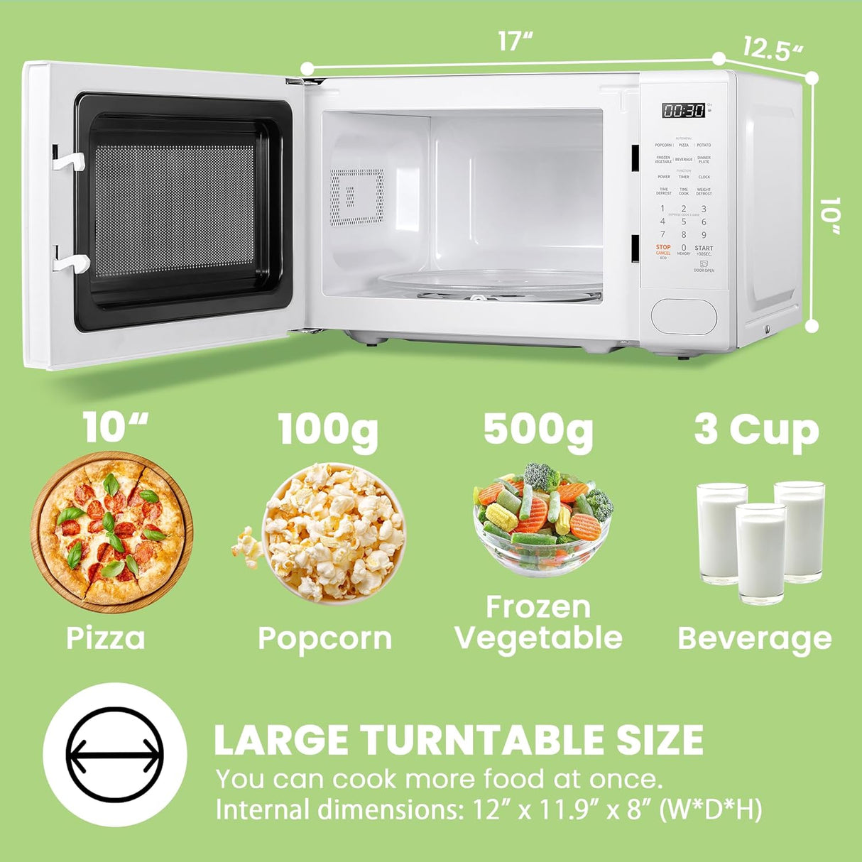 Microondas COMFEE CMO-C20M1WH, 11 niveles, 700W, funciones rápidas