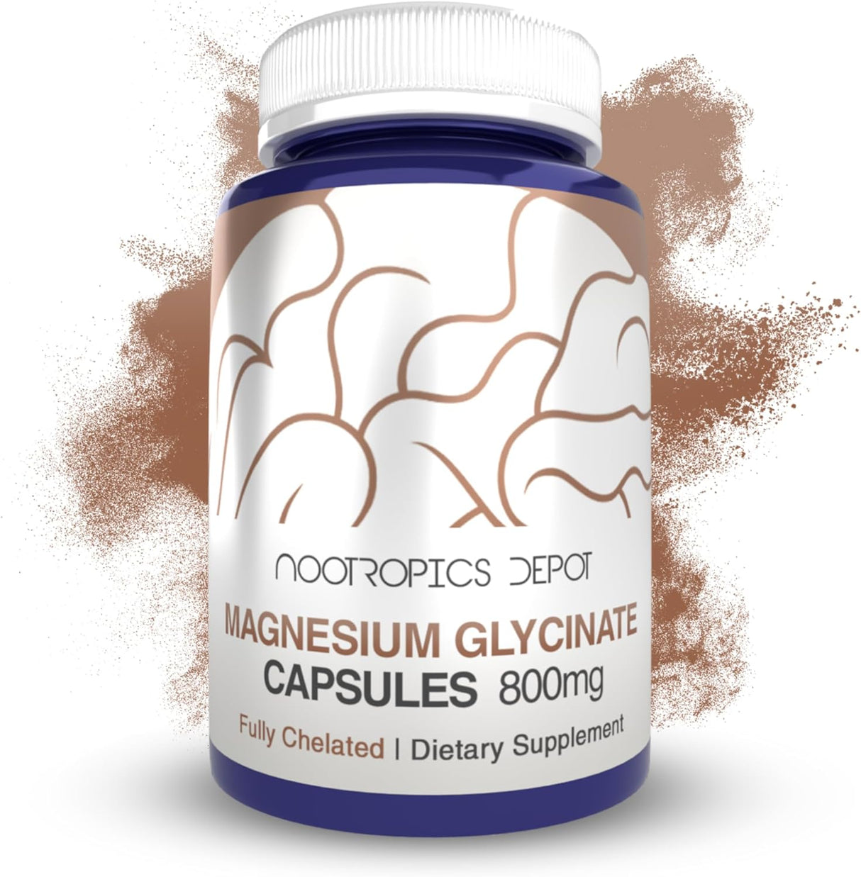 Suplemento de Magnesio Glycinato Nootropics Depot 180 cápsulas