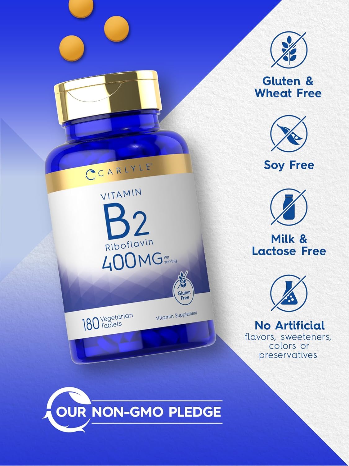 Suplemento  Vitamina B2 400mg  180 Tabletas  Vegetariano