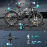 Bicicleta eléctrica Speedrid 26 750W, batería 48V 10.4Ah