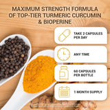 Suplemento de Curcumina y Bioperina 95% Curcuminoides
