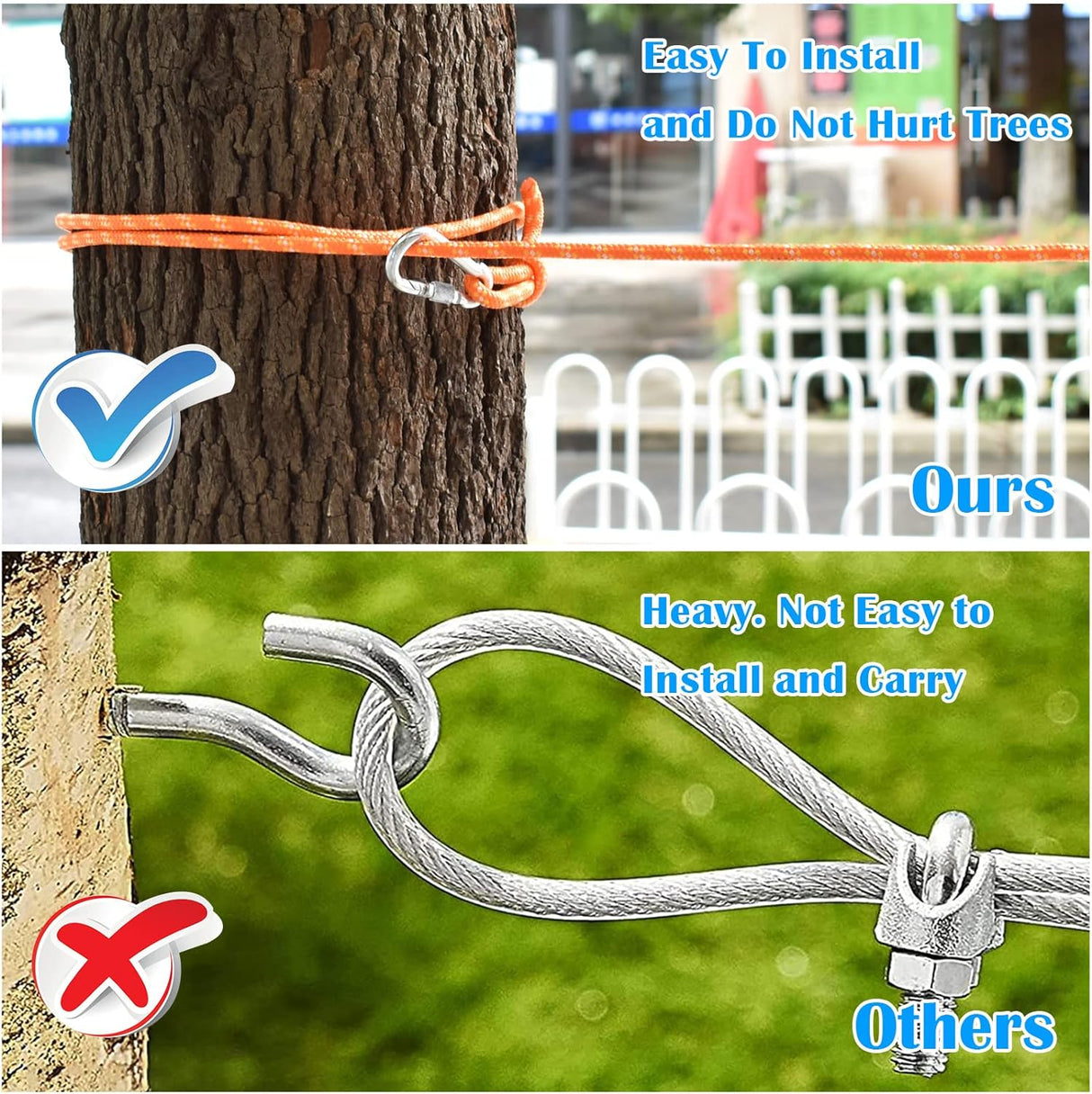 Cable portátil para perros de 100 pies, sistema de anclaje
