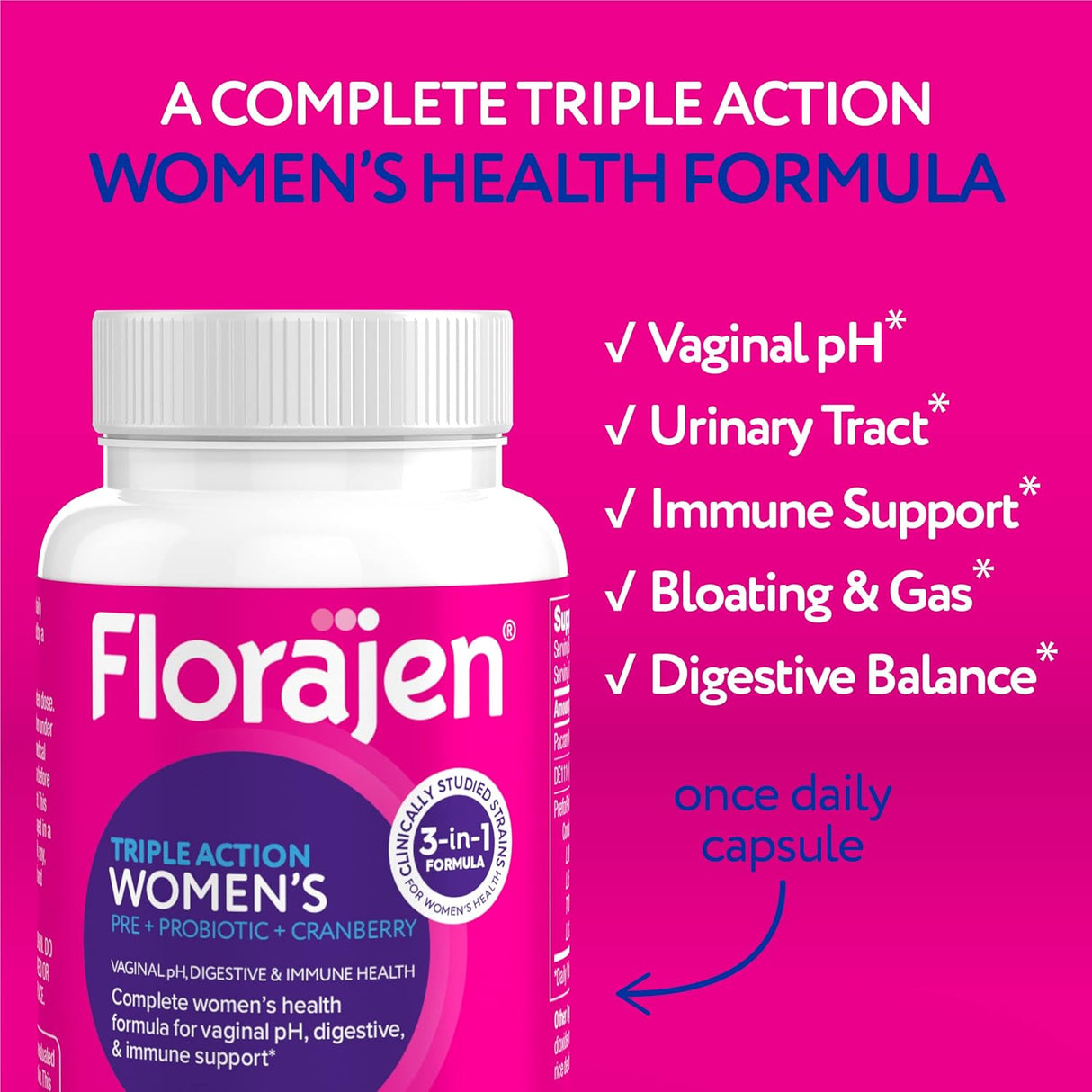 Florajen Women’s Probiótico Triple Acción - 30 Cápsulas