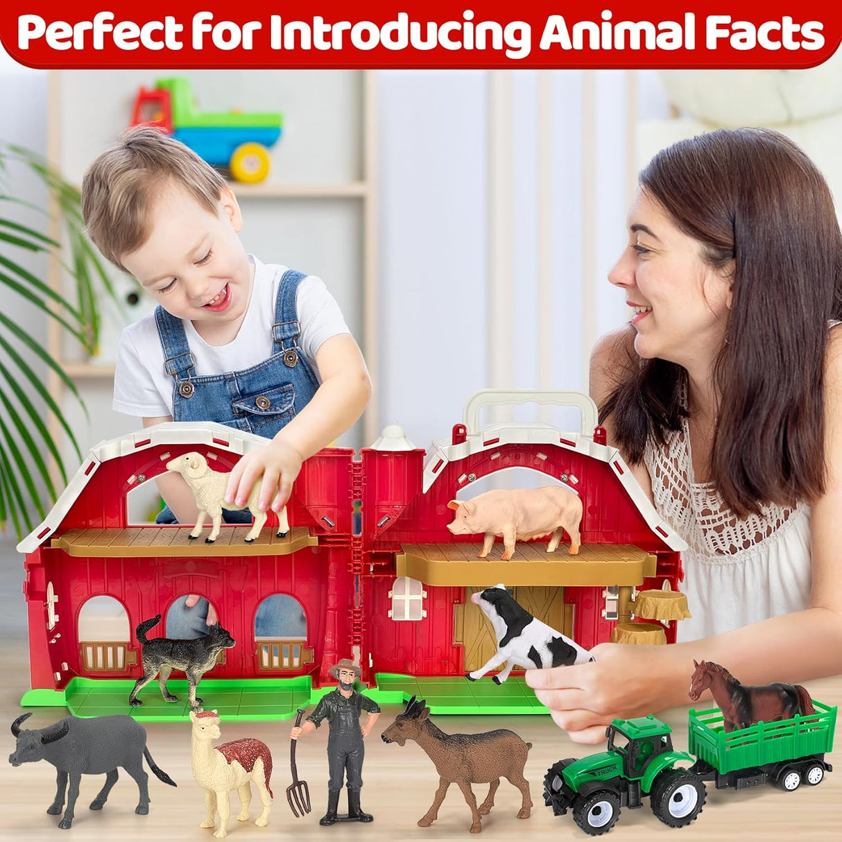 Juguetes de Animales de Granja, Set de Granja Educativo, 3-5 Años