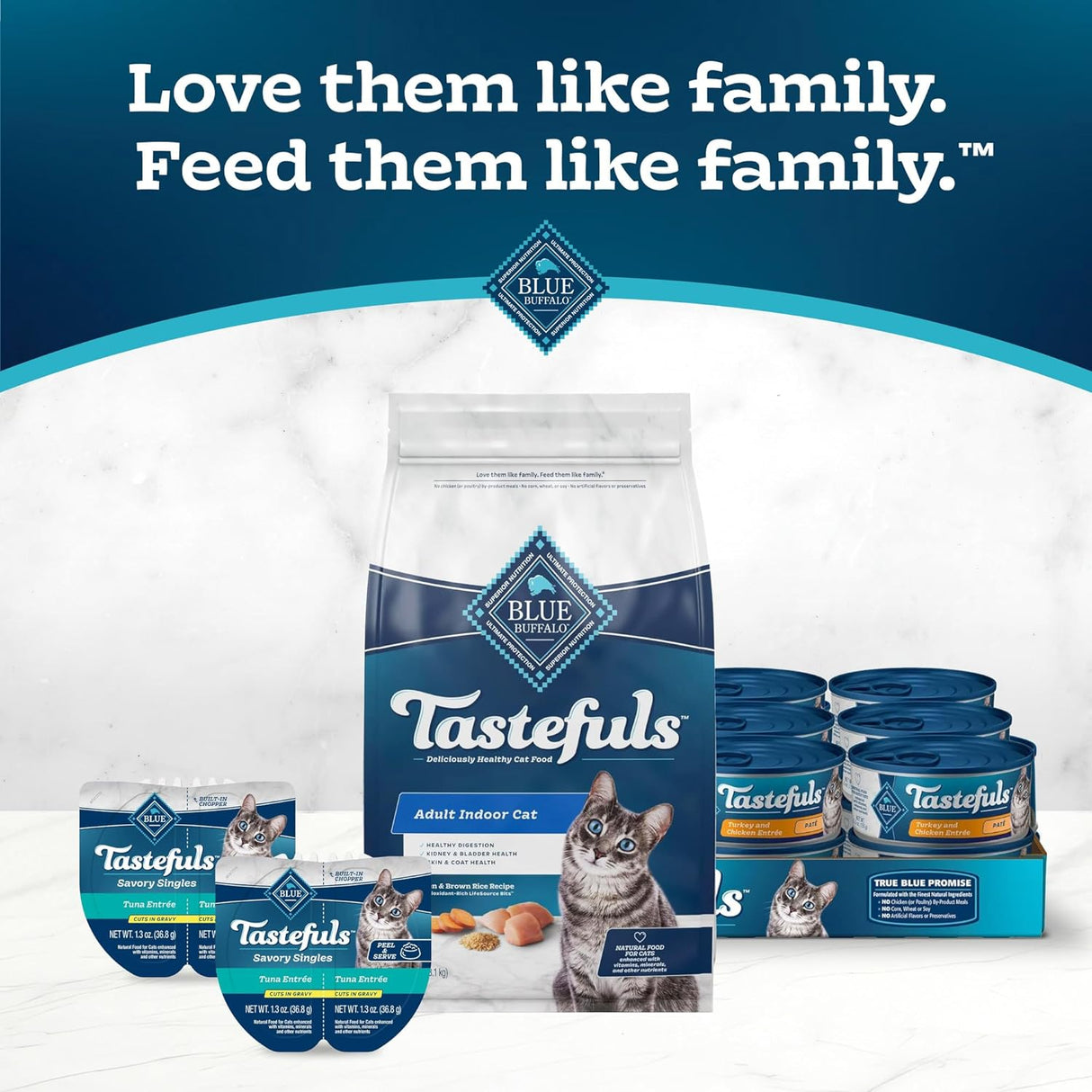 Blue Buffalo Tastefuls Indoor Natural - Alimento seco para gatos adultos, bolsa de pollo de 3 libras
