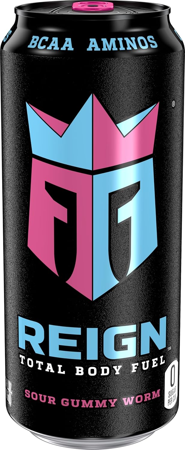 Bebida Energética Reign, Gummy Worm, 16 oz, Paquete de 12