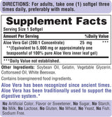 Suplementos extracto de aloe vera de 25 mg Cápsulas  5000 mg
