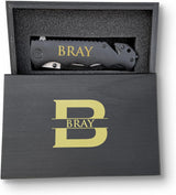 Cuchillo Premium personalizado con caja de madera, negro
