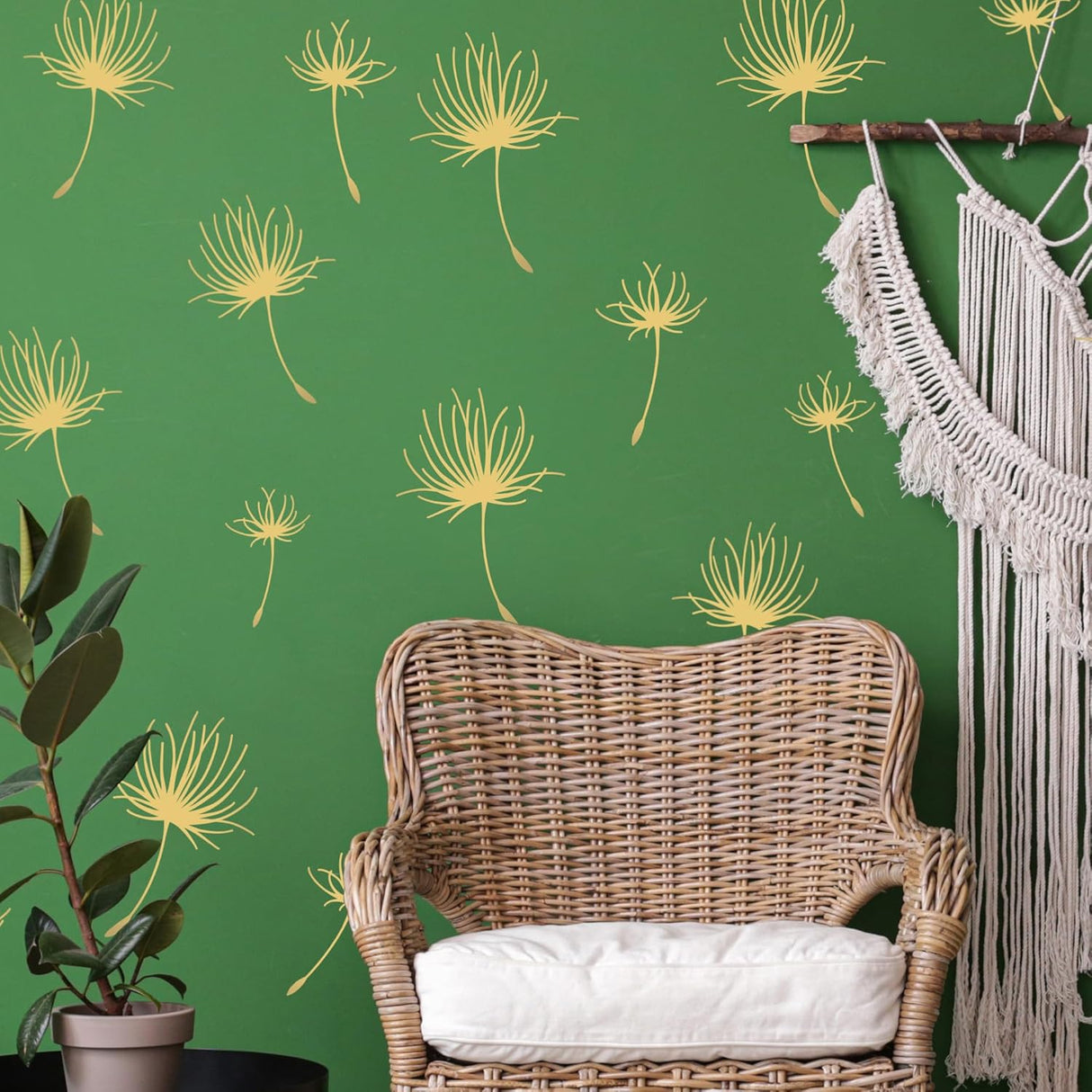 Vinilo Decorativo Floral Runtoo para Habitaciones 56 Pcs