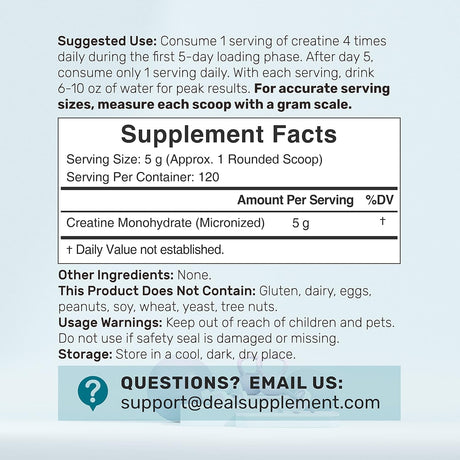 Suplementos Alimenticios Monohidrato de creatina en polvo