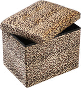 Ottomán de Almacenamiento Plegable con Reposapiés 17x13x13