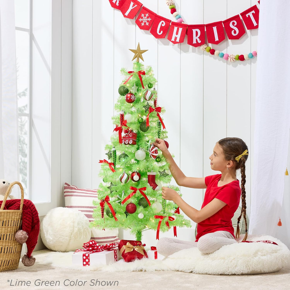 Árbol de Navidad Artificial 4ft Best Choice Products con luces LED