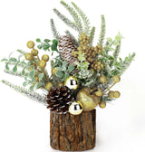 Árbol de Navidad Miniatura Artificial - Decoraciones Festivas - Tree Stump-Golden