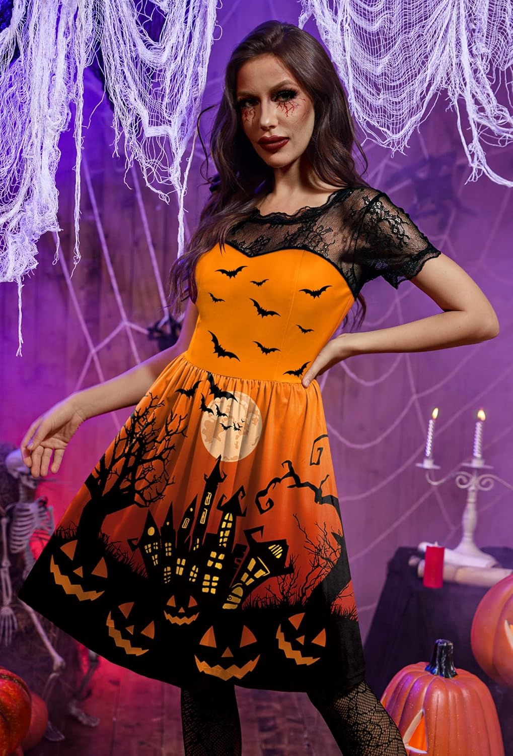 Disfraces de Halloween naranja talla S