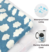 Cama para perros de espuma triturada gruesa para perros azul
