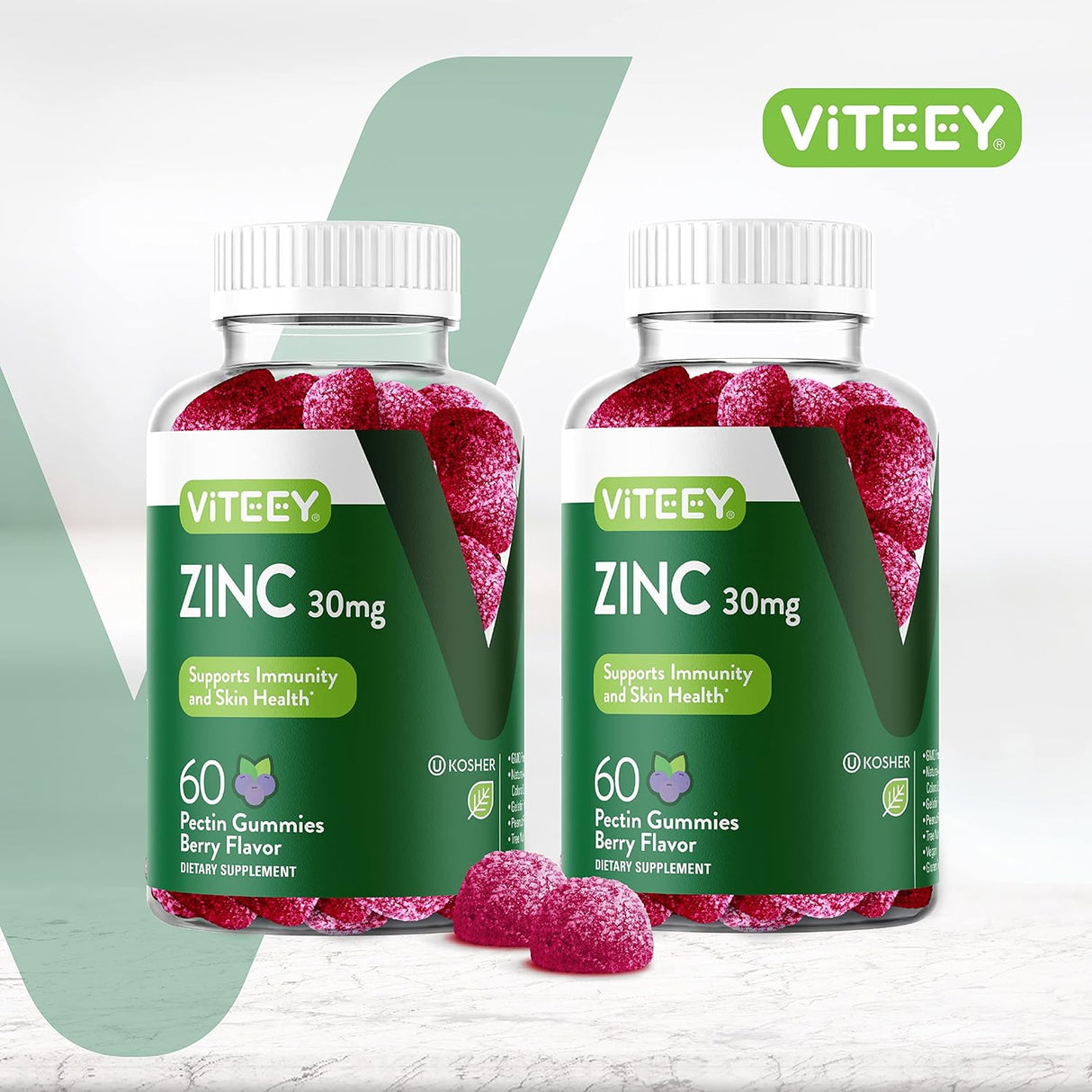 Suplementos Gomitas de zinc de 30 mg de 60 unidades 2 pack