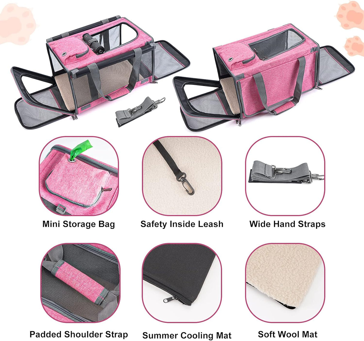 Transportín Suave para Gatos Grandes y Medianos, Modelo Viaje
