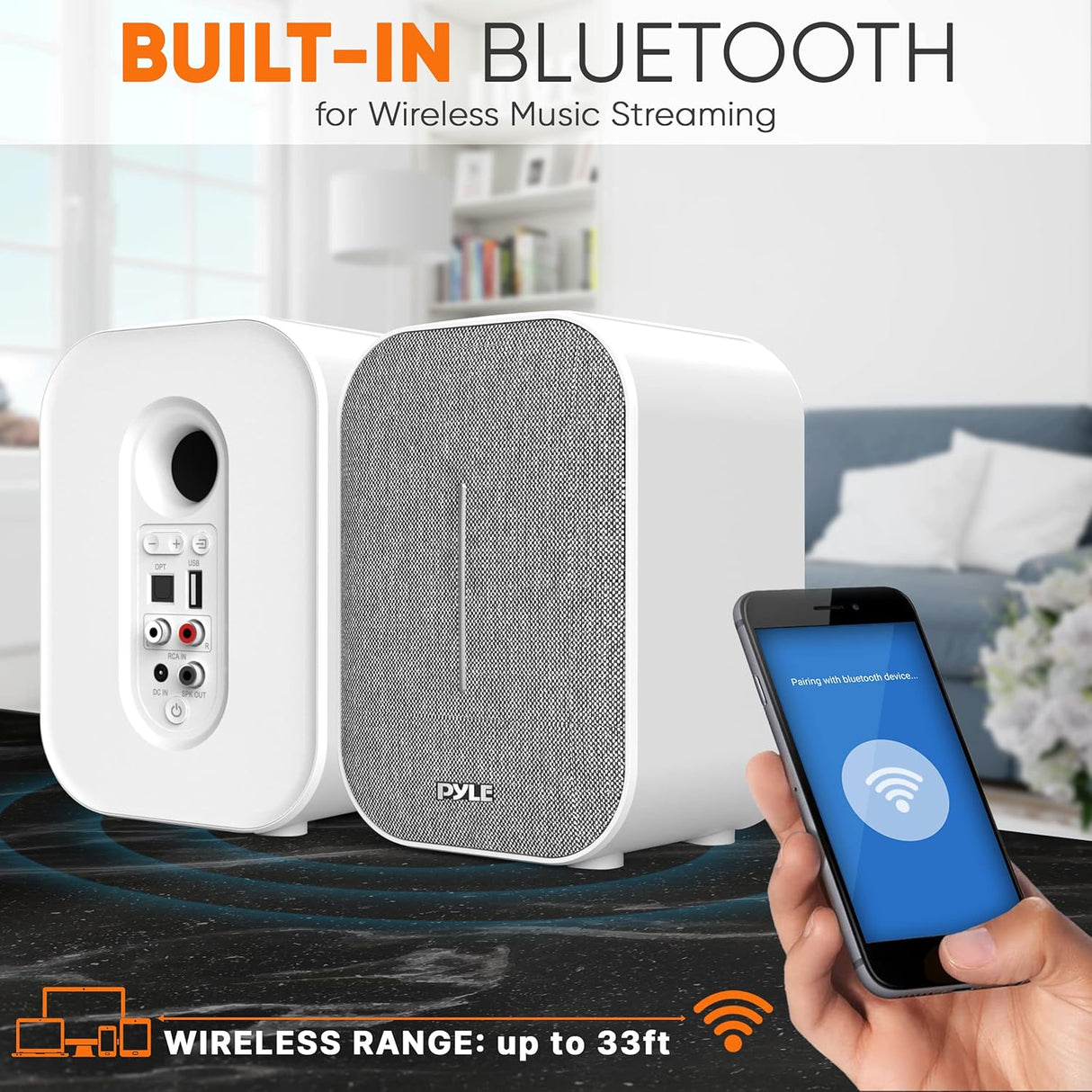 Parlante Portátil blanco PYLE-HOME PBKST33