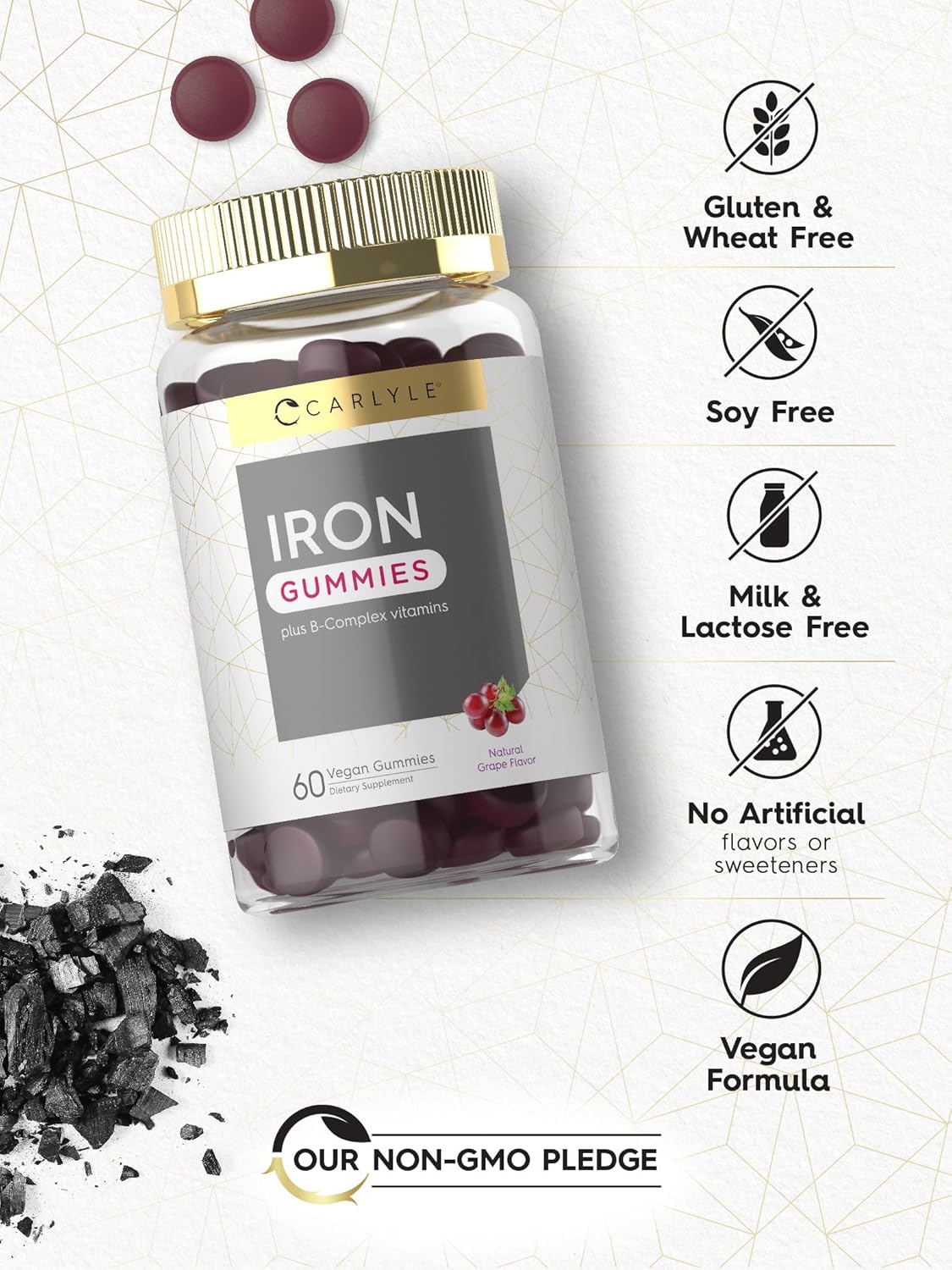 Suplemento Carlyle Gomitas de hierro Vitaminas  complejo B