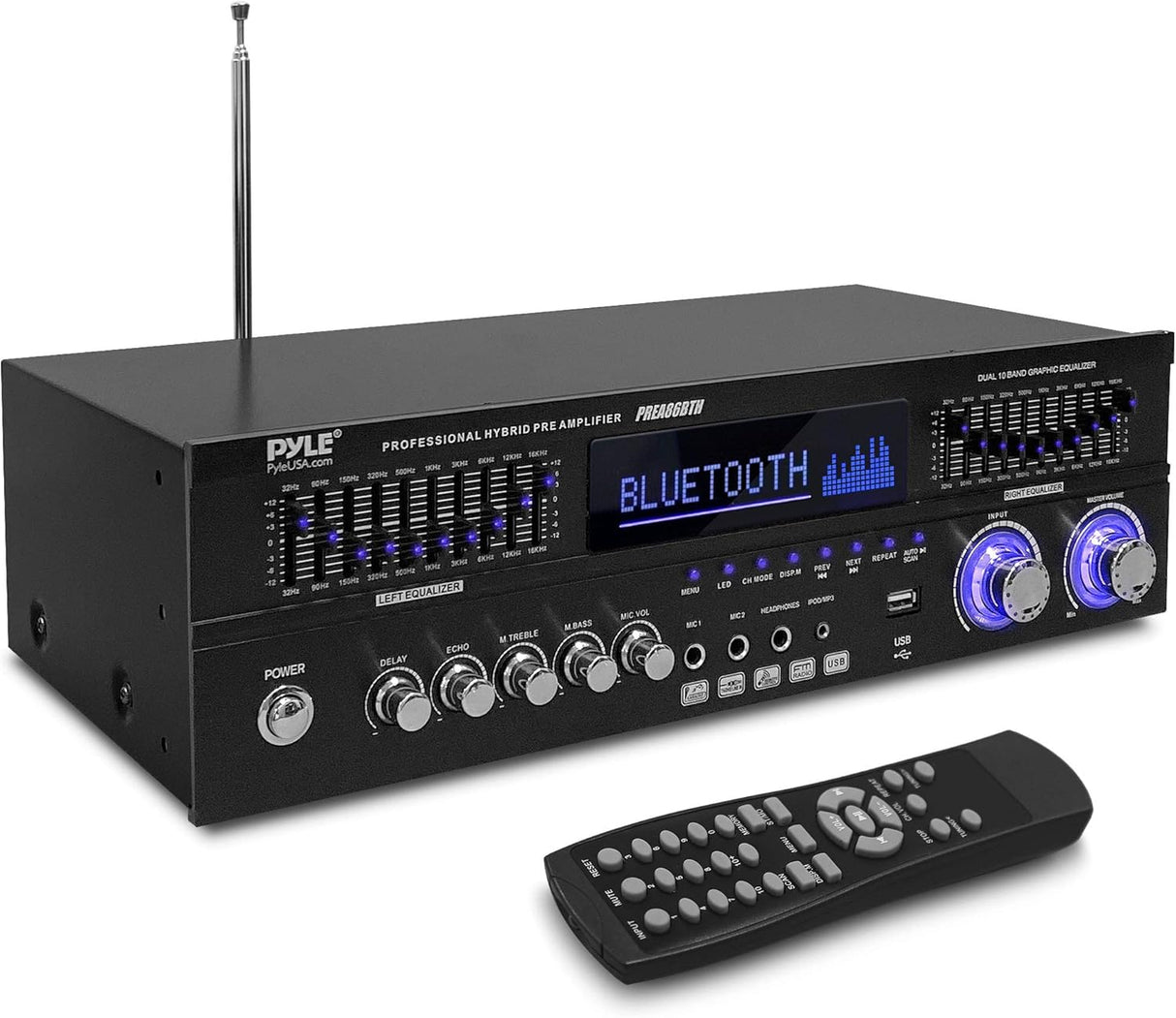 Preamplificador estéreo híbrido PYLE-HOME PREA86BTH