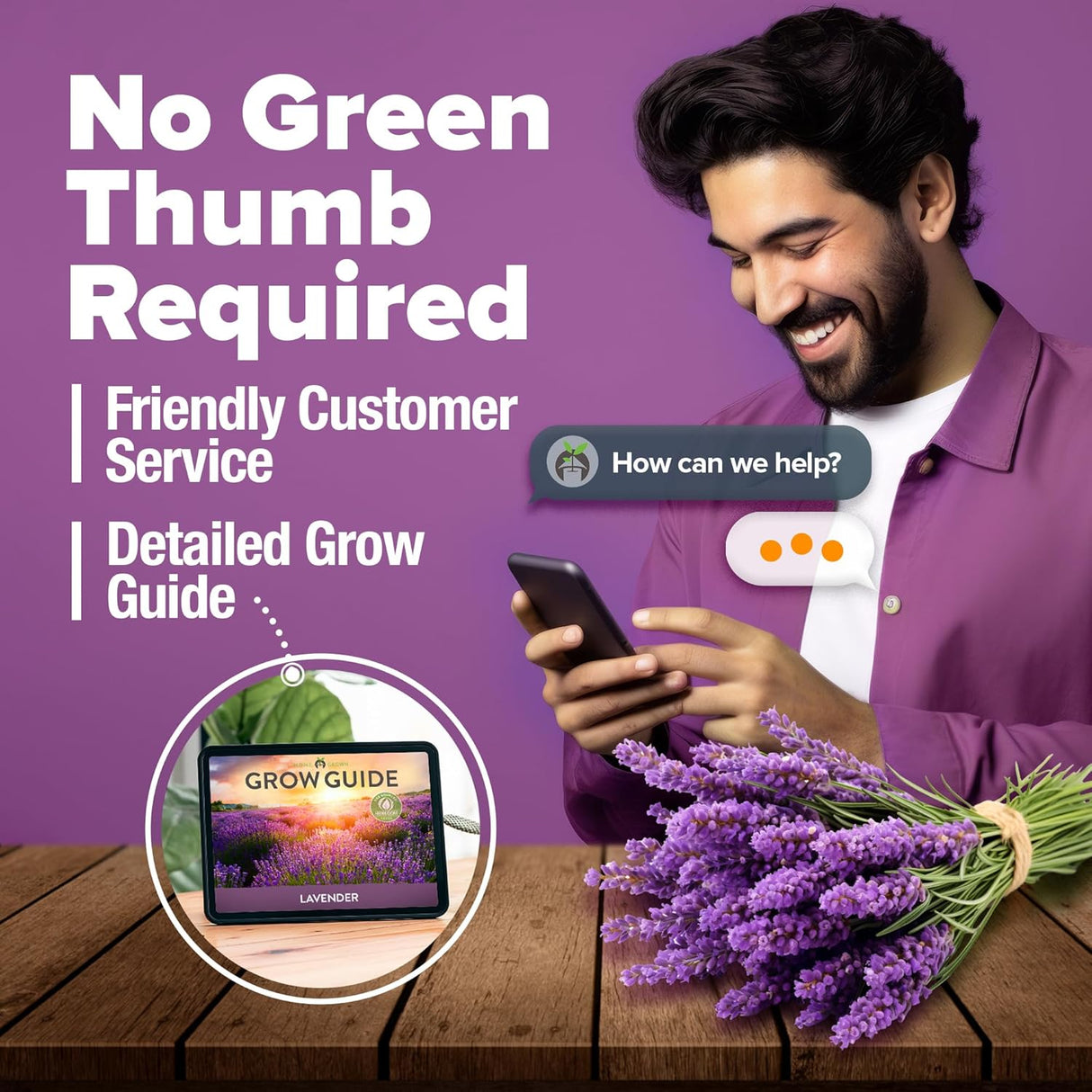 Semillas de Lavanda Premium HOME GROWN, 3000 No GMO, USA