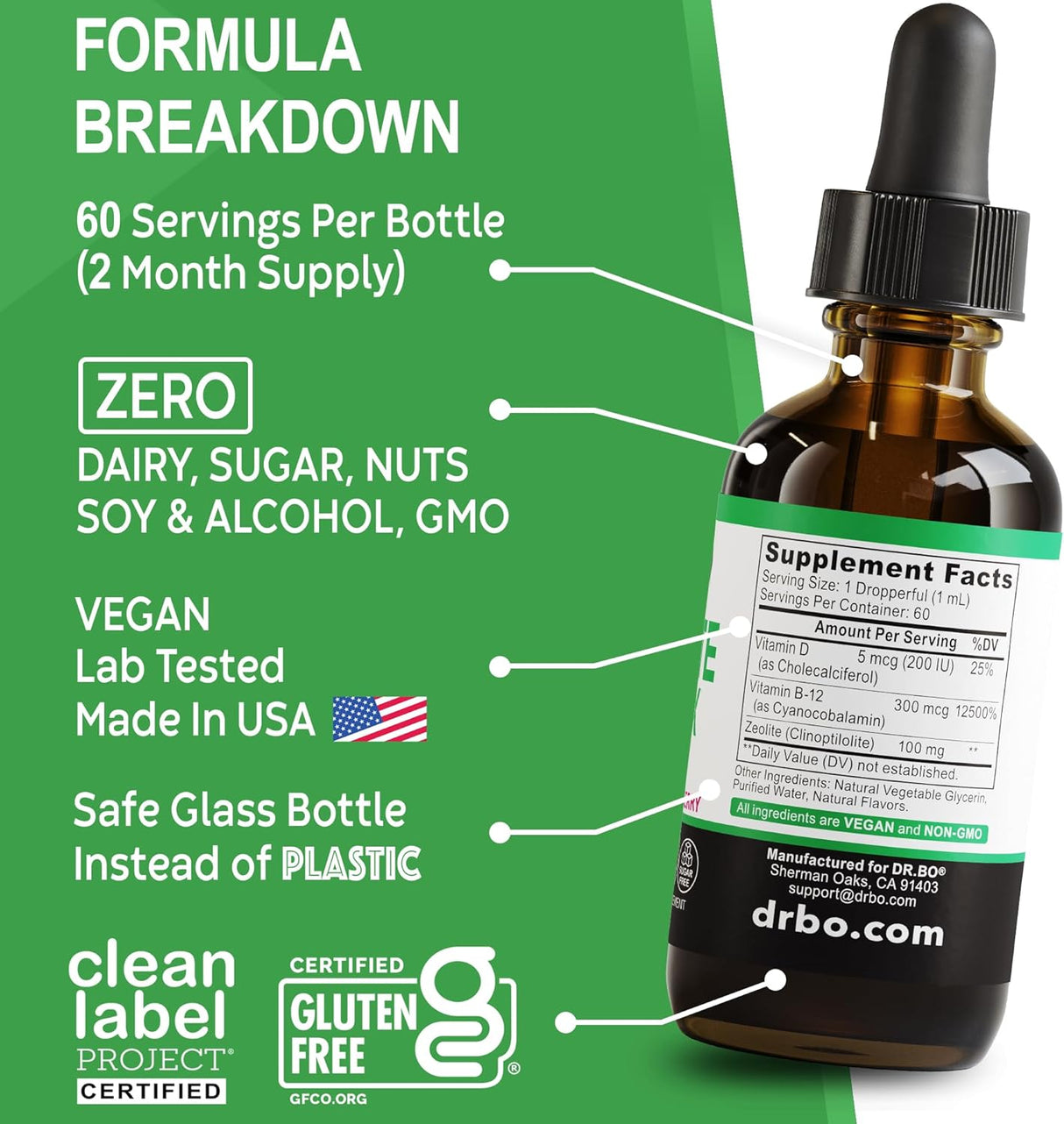 Zeolite Detox Líquido para Niños - Clinoptilolita y Vitaminas, 2oz