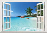 Adhesivo de pared para ventana pared de ventana de playa