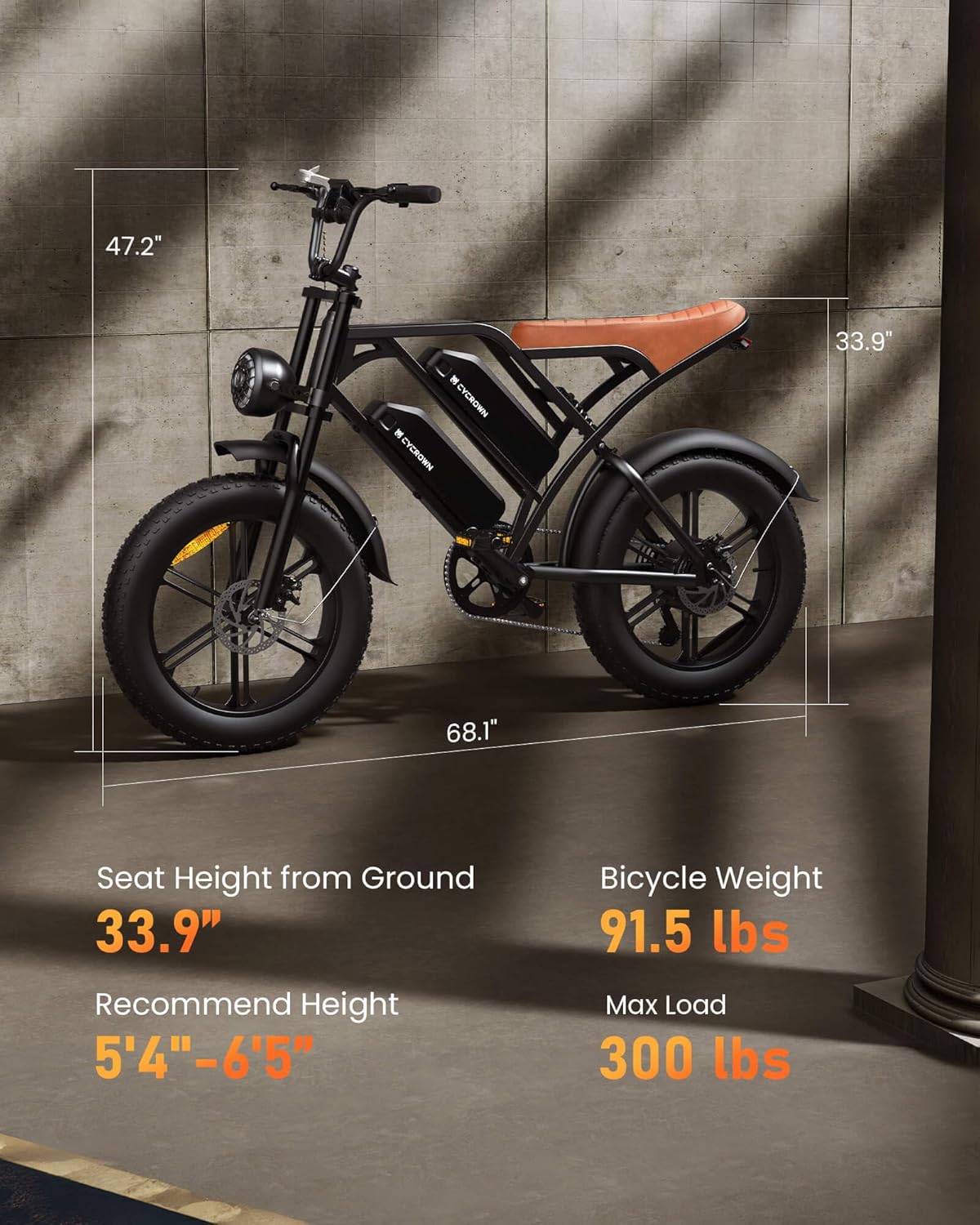 Bicicleta Eléctrica CycHunter 1000W, Doble Batería, 150 Millas