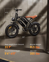 Bicicleta Eléctrica CycHunter 1000W, Doble Batería, 150 Millas