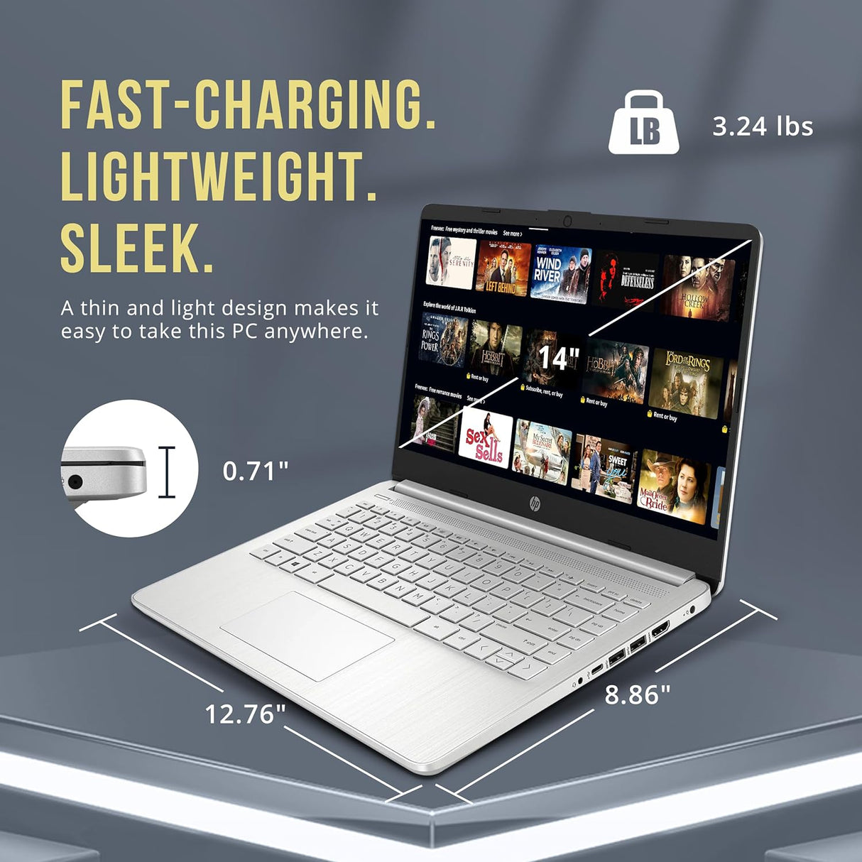 Laptop HP Stream 14, Intel Celeron N4120, 16GB RAM, Win 11 S