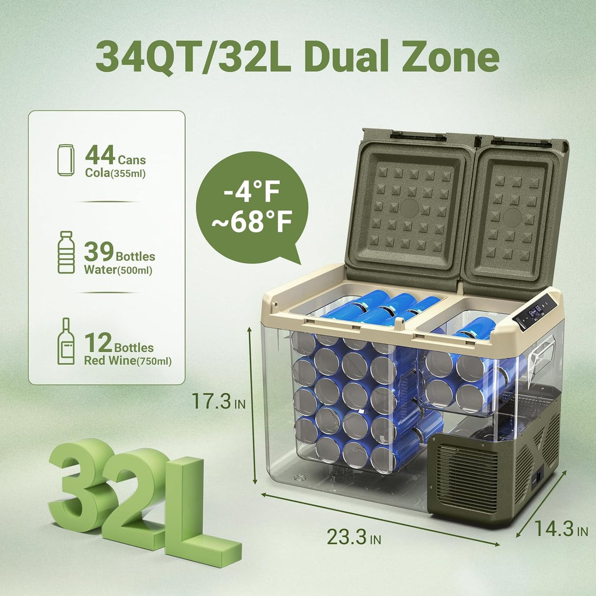 Refrigerador de coche portátil de 12 V control de aplicación