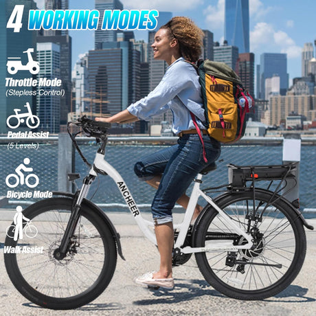 Bicicleta eléctrica ANCCHER 26, 500W, 60 millas, modelo 2023