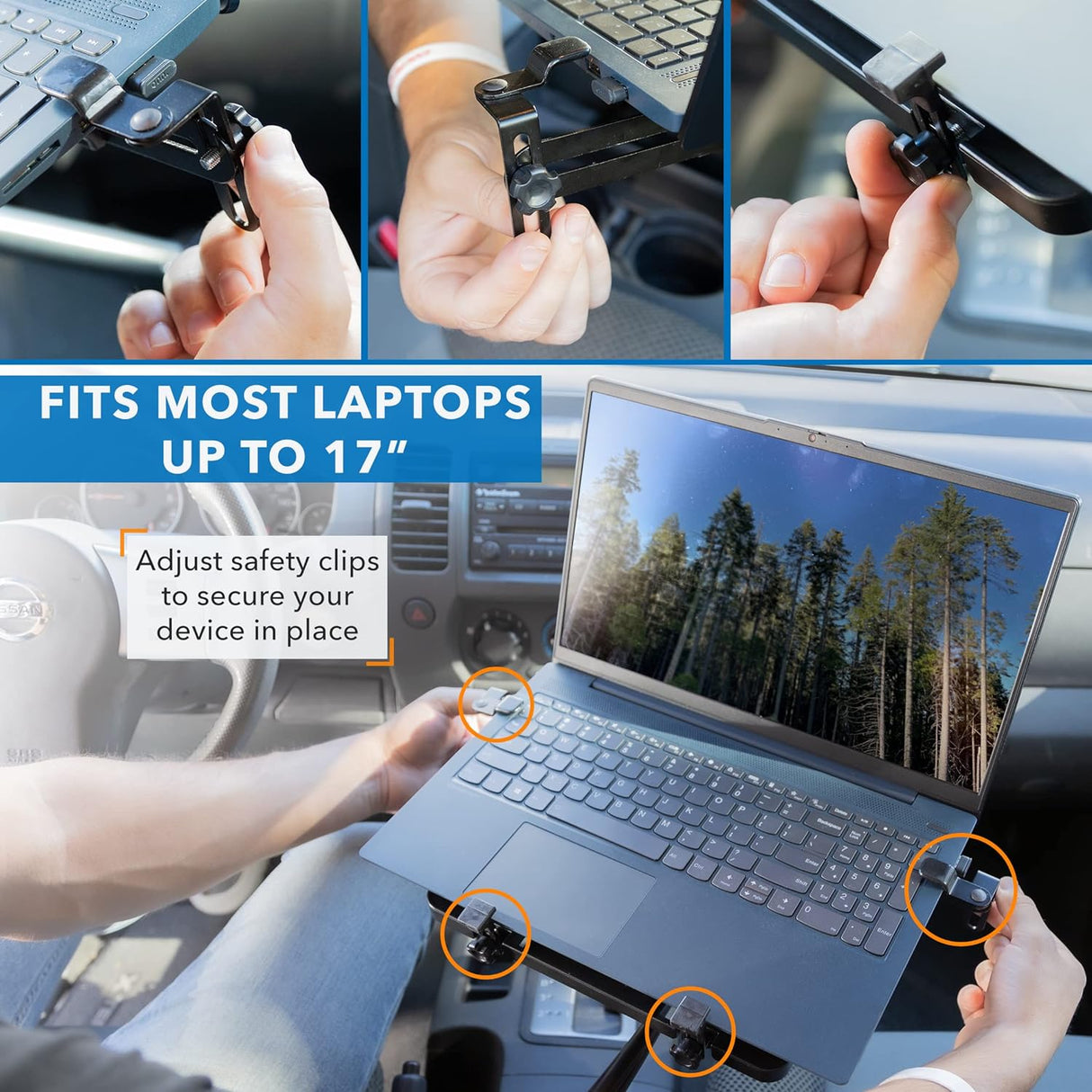 Soporte para laptop de automóvil para vehículos comerciales