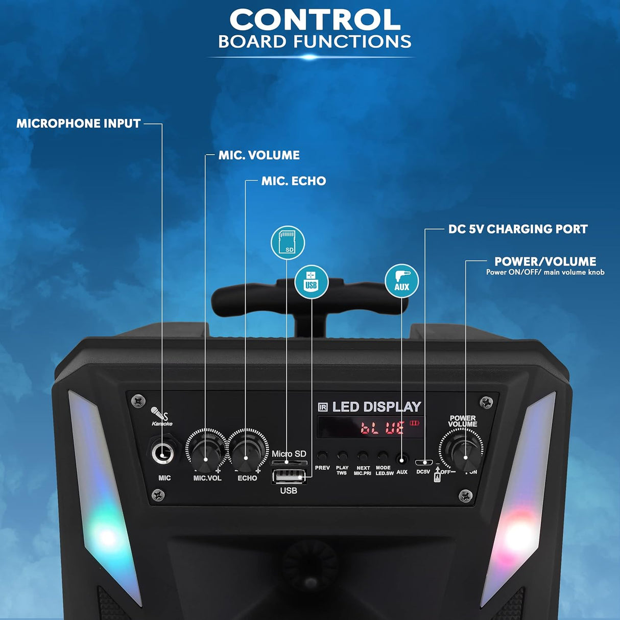 Altavoz PA portátil Bluetooth PYLE-PRO  PPHP818B