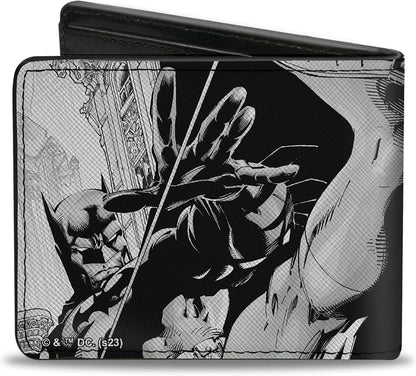 Cartera Bifold, Cadena y Lápices, Cuero Vegano Batman Jim Lee