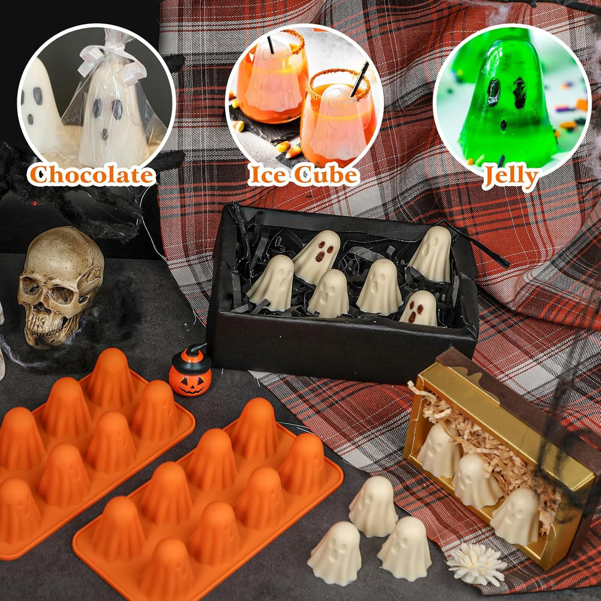 Molde de Silicona Fantasma Kamehame, 2 Pack, Halloween