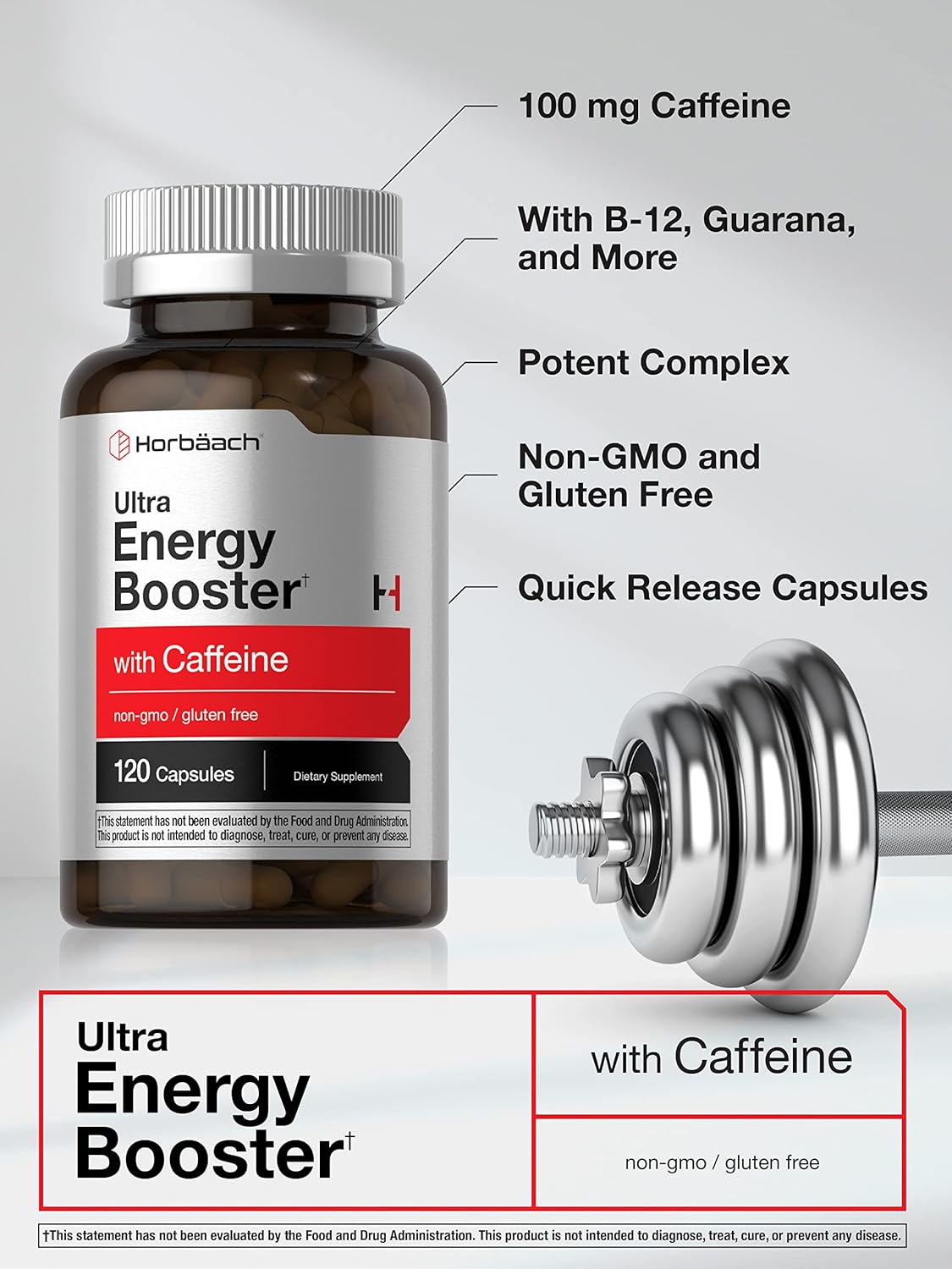 Horbaach Suplemento ultra energético 120 und vitamina B12