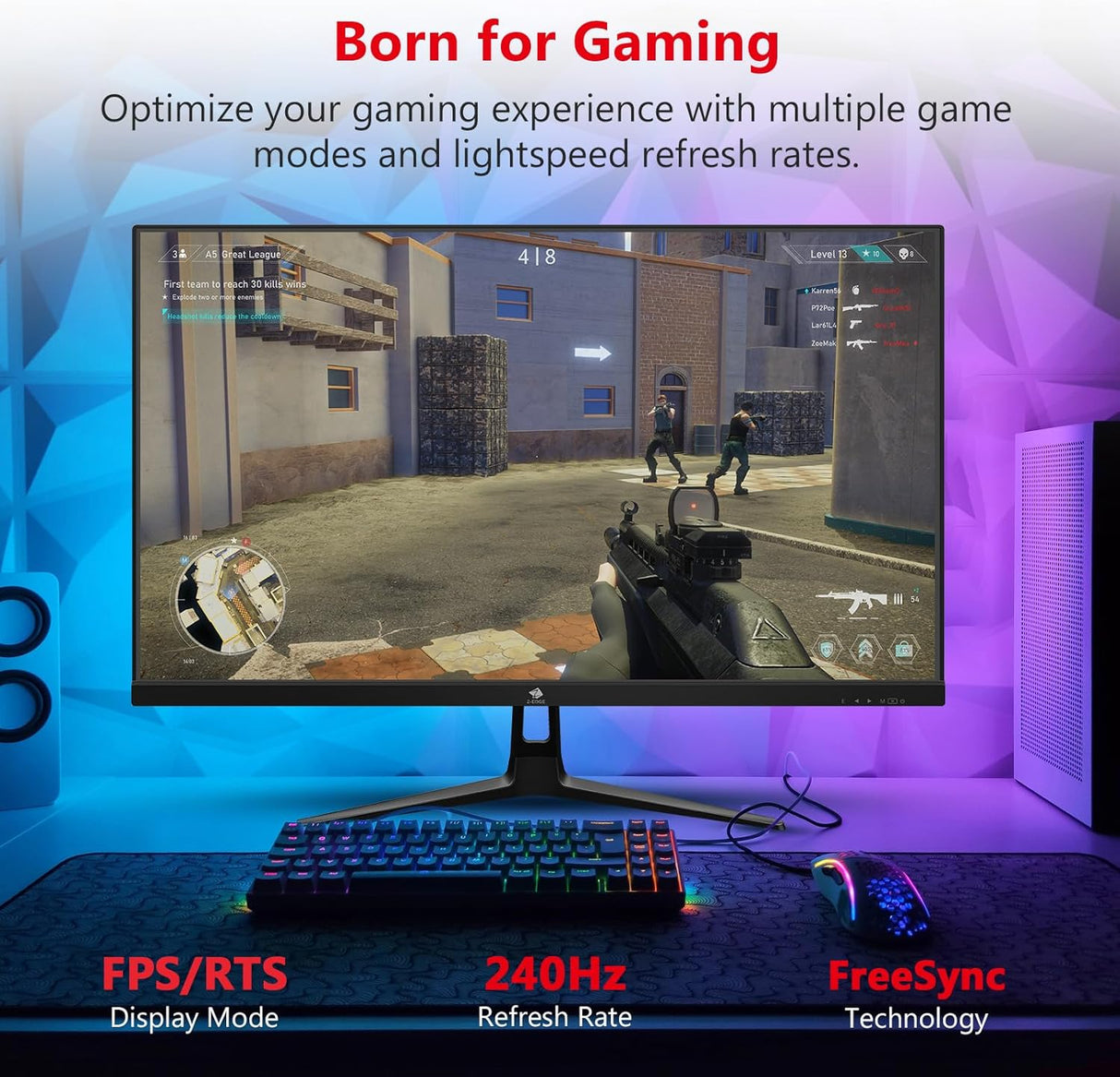 Monitor de juegos de 24.5 pulgadas Z-Edge