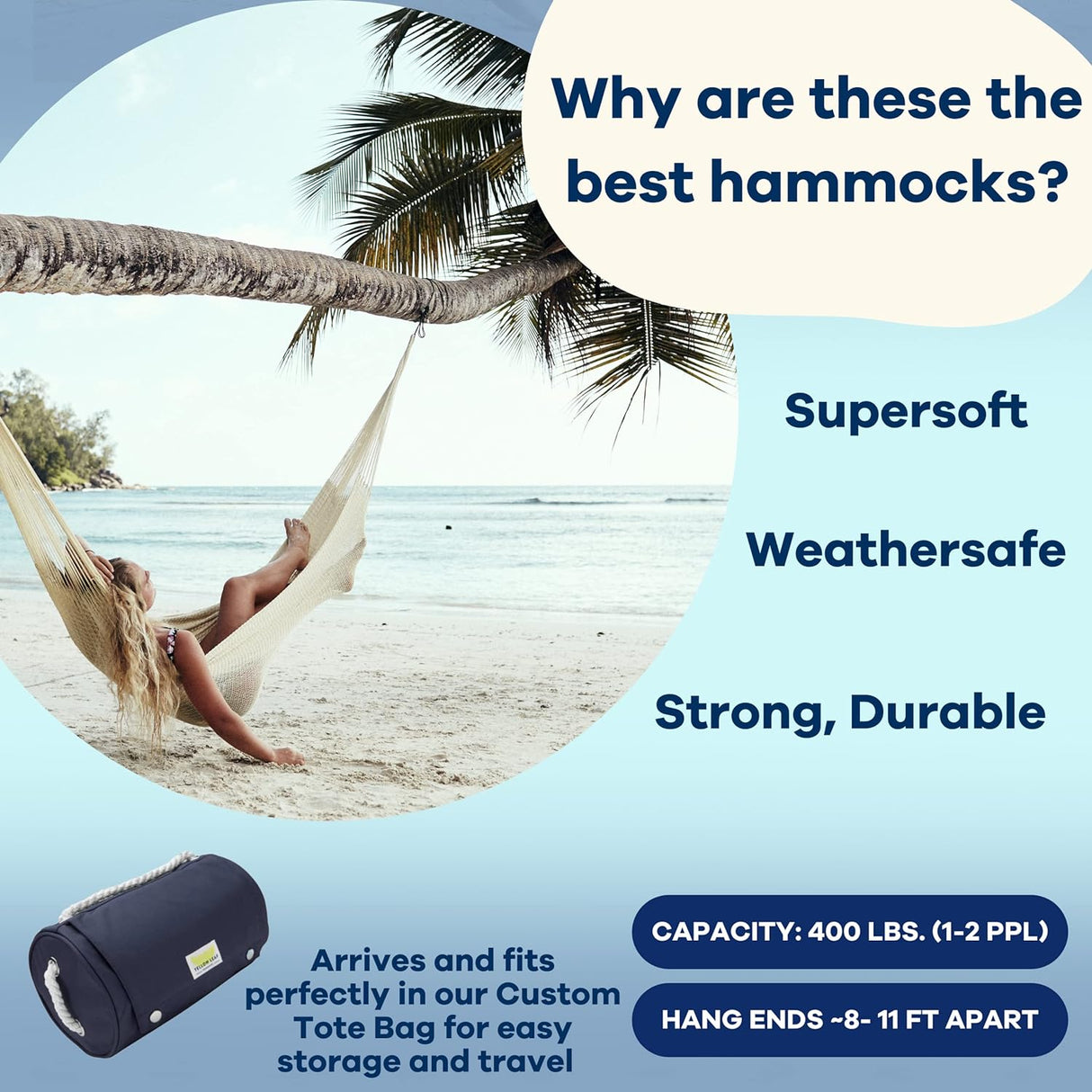 Hamaca Tejida a Mano - Yellow Leaf Hammocks - Doble, Resistente