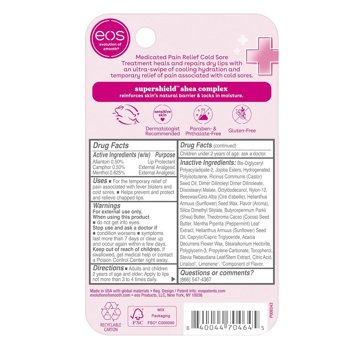 Bálsamo labial medicado eos